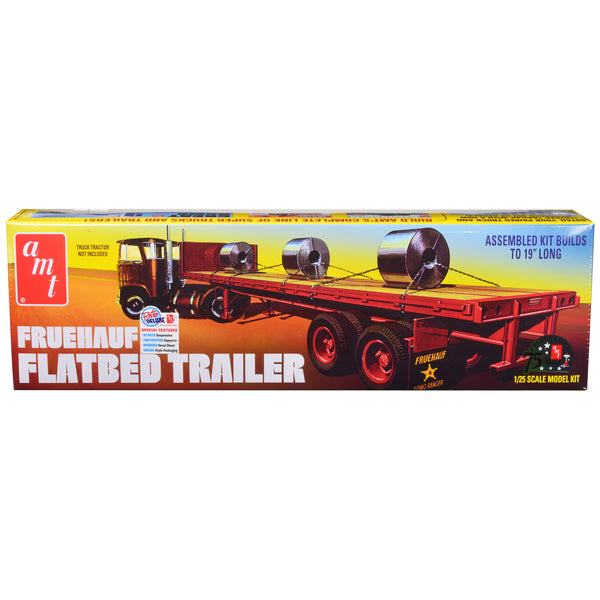 Skill 3 Model Kit Fruehauf Flatbed Trailer 1/25 Scale Model by AMT