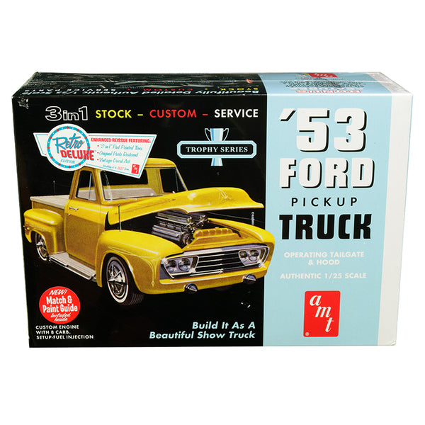 Skill 2 Model Kit 1953 Ford Pickup Truck "Trophy Series" 3 in 1 Kit 1/25 Scale Model by AMT