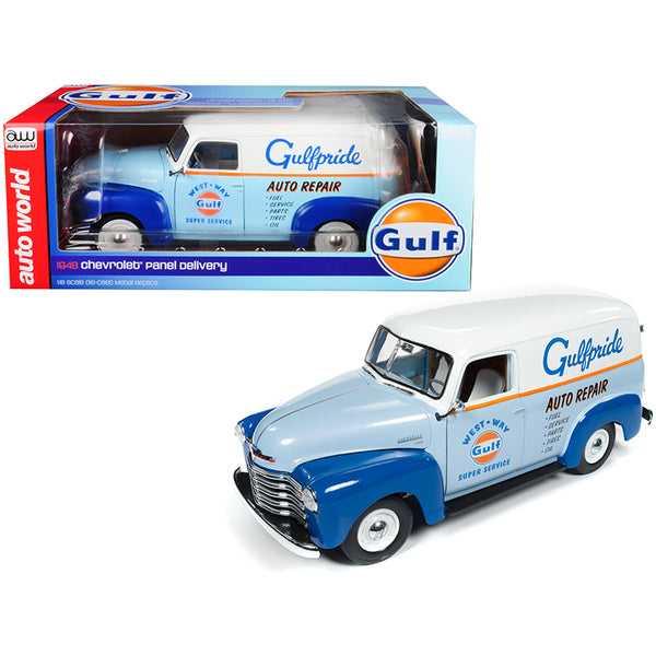 1948 Chevrolet Panel Delivery Truck "Gulf Oil" Limited Edition to 1002 pieces Worldwide 1/18 Diecast Model Car by Auto World