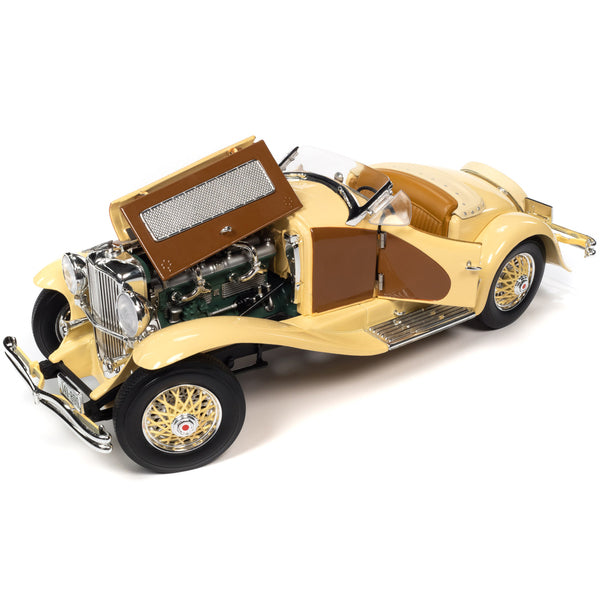 1935 Duesenberg SSJ Speedster Yukon Gold and Chocolate Brown 1/18 Diecast Model Car by Auto World