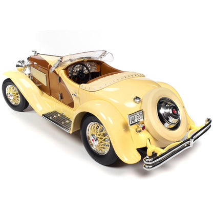 1935 Duesenberg SSJ Speedster Yukon Gold and Chocolate Brown 1/18 Diecast Model Car by Auto World