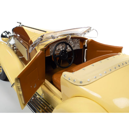 1935 Duesenberg SSJ Speedster Yukon Gold and Chocolate Brown 1/18 Diecast Model Car by Auto World