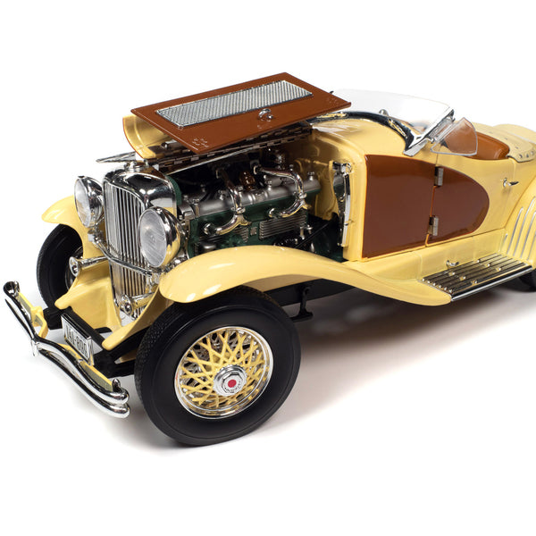 1935 Duesenberg SSJ Speedster Yukon Gold and Chocolate Brown 1/18 Diecast Model Car by Auto World