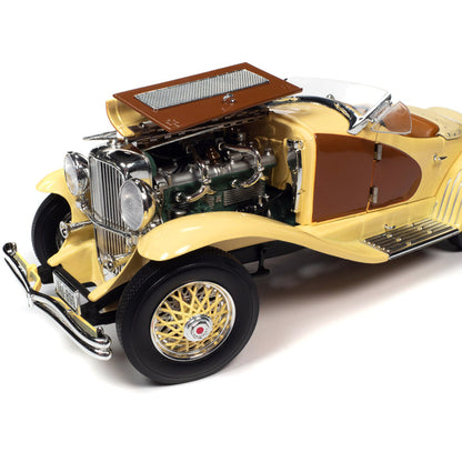 1935 Duesenberg SSJ Speedster Yukon Gold and Chocolate Brown 1/18 Diecast Model Car by Auto World