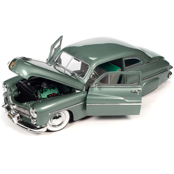 1949 Mercury Eight Coupe Berwick Green Metallic with Green and Gray Interior 1/18 Diecast Model Car by Auto World