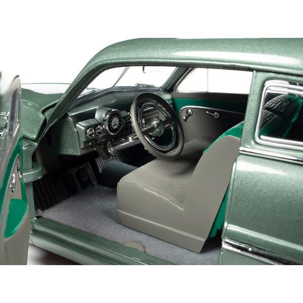 1949 Mercury Eight Coupe Berwick Green Metallic with Green and Gray Interior 1/18 Diecast Model Car by Auto World