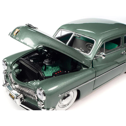 1949 Mercury Eight Coupe Berwick Green Metallic with Green and Gray Interior 1/18 Diecast Model Car by Auto World