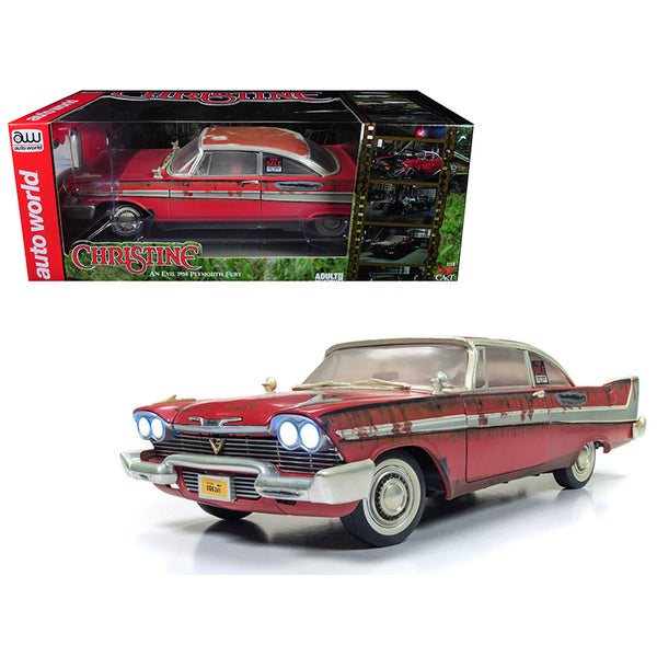 1958 Plymouth Fury "Christine" Dirty / Rusted Version 1/18 Diecast Model Car by Auto World