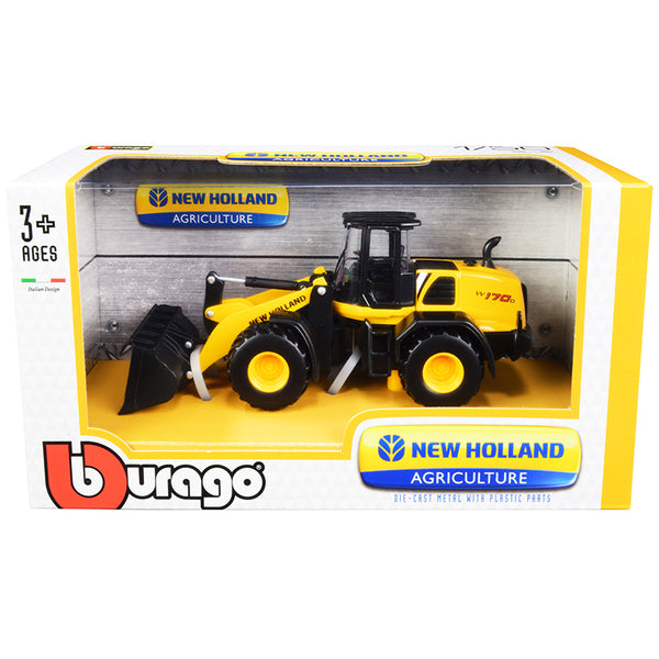 New Holland W170D Wheel Loader Yellow and Black "New Holland Agriculture" Series 1/50 Diecast Model by Bburago