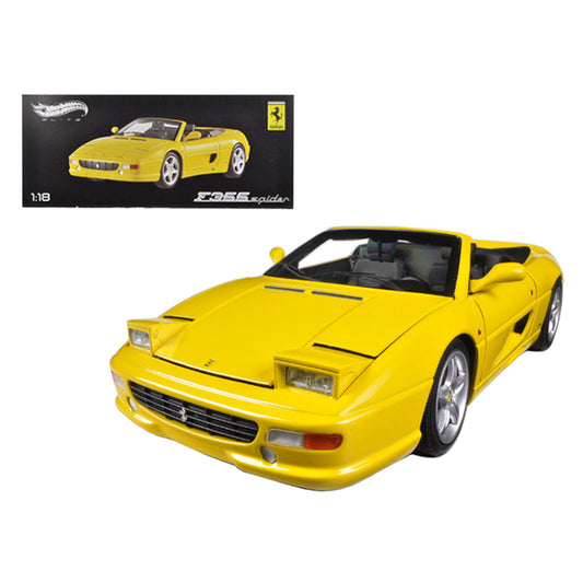 Ferrari F355 Spider Convertible Yellow Elite Edition 1/18 Diecast Car Model by Hot Wheels