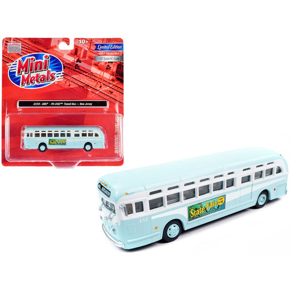 GMC PD-4103 Transit Bus #152 Light Blue "Burlington New Jersey" 1/87 (HO) Scale Model by Classic Metal Works