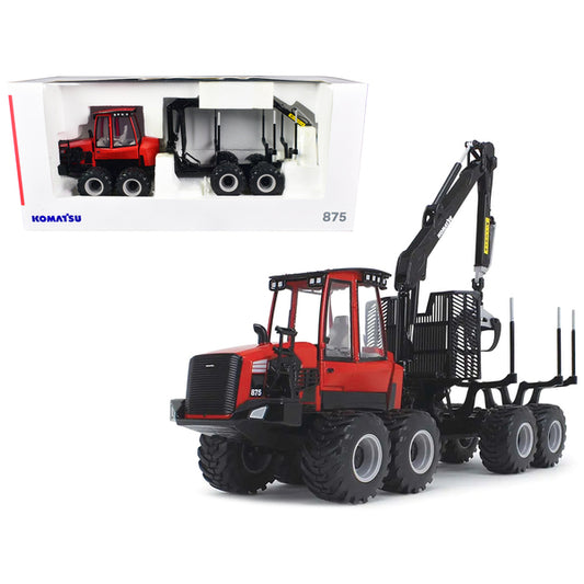 Komatsu 875.1 Forwarder Red and Black 1/32 Diecast Model by First Gear