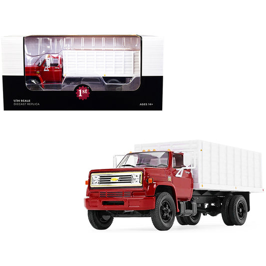 1970s Chevrolet C65 Grain Truck with Corn Load Red and White 1/34 Diecast Model by First Gear