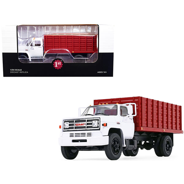 1970s GMC 6500 Grain Truck with Corn Load White and Red 1/34 Diecast Model by First Gear