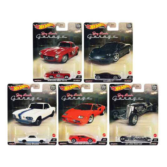 "Jay Lenos Garage" 5 piece Set "Car Culture" Series Diecast Model Cars by Hot Wheels