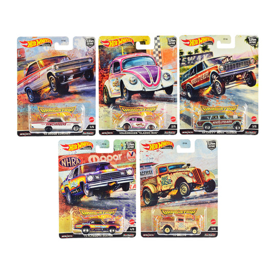 "Drag Strip" 5 piece Set "Car Culture" Series Diecast Model Cars by Hot Wheels