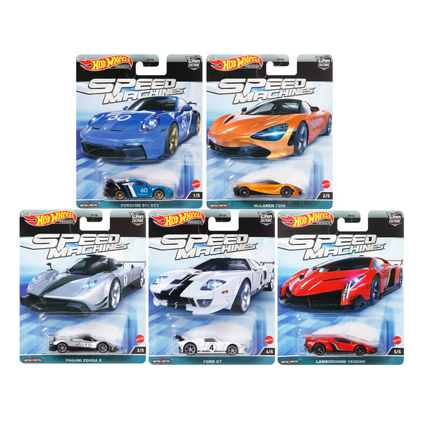 "Speed Machines" 5 piece Set "Car Culture" Series Diecast Model Cars by Hot Wheels