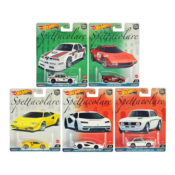 "Spettacolare" 5 piece Set "Car Culture" Series Diecast Model Cars by Hot Wheels