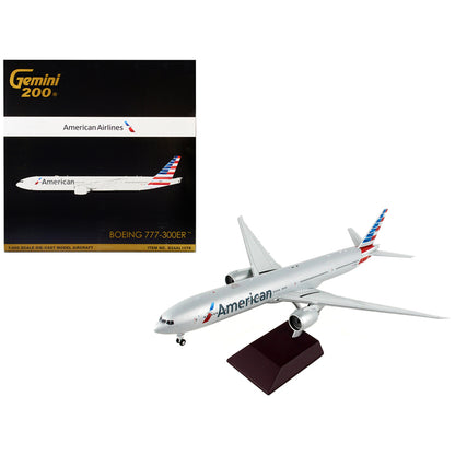 Boeing 777-300ER Commercial Aircraft "American Airlines" Silver "Gemini 200" Series 1/200 Diecast Model Airplane by GeminiJets