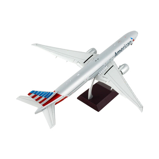 Boeing 777-300ER Commercial Aircraft with Flaps Down "American Airlines" Silver "Gemini 200" Series 1/200 Diecast Model Airplane by GeminiJets