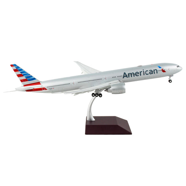 Boeing 777-300ER Commercial Aircraft with Flaps Down "American Airlines" Silver "Gemini 200" Series 1/200 Diecast Model Airplane by GeminiJets