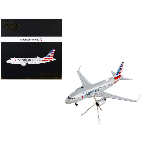 Airbus A319 Commercial Aircraft "American Airlines" Silver "Gemini 200" Series 1/200 Diecast Model Airplane by GeminiJets