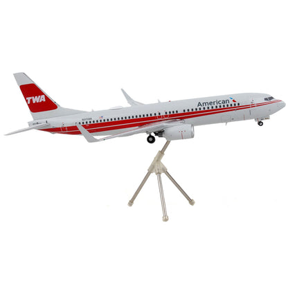 Boeing 737-800 Commercial Aircraft "American Airlines - Trans World Airlines" Gray with Red Stripes "Gemini 200" Series 1/200 Diecast Model Airplane by GeminiJets