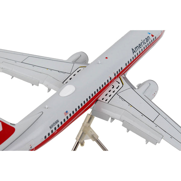 Boeing 737-800 Commercial Aircraft with Flaps Down "American Airlines - Trans World Airlines" Gray with Red Stripes "Gemini 200" Series 1/200 Diecast Model Airplane by GeminiJets