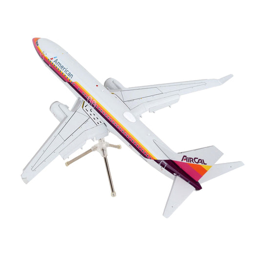 Boeing 737-800 Commercial Aircraft with Flaps Down "American Airlines - AirCal" Gray with Stripes "Gemini 200" Series 1/200 Diecast Model Airplane by GeminiJets