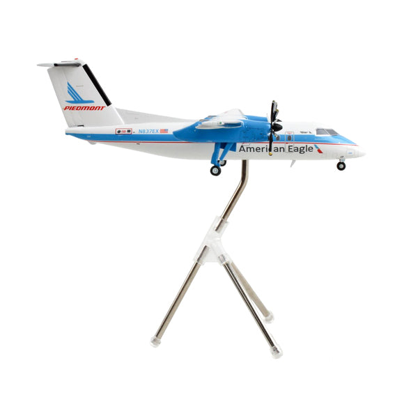 Bombardier Dash 8-100 Commercial Aircraft "American Eagle - Piedmont Airlines" White with Blue Stripes "Gemini 200" Series 1/200 Diecast Model Airplane by GeminiJets