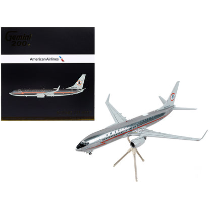 Boeing 737-800 Commercial Aircraft "American Airlines - AstroJet" Silver with Red Stripes "Gemini 200" Series 1/200 Diecast Model Airplane by GeminiJets