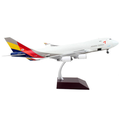 Boeing 747-400F Commercial Aircraft "Asiana Cargo" White with Striped Tail "Gemini 200 - Interactive" Series 1/200 Diecast Model Airplane by GeminiJets