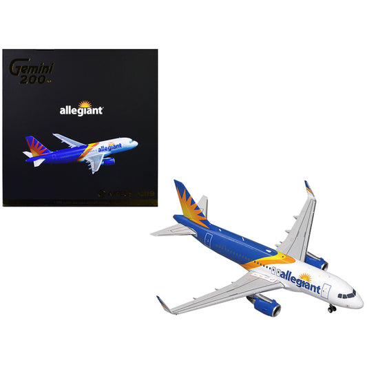 Airbus A319 Commercial Aircraft "Allegiant Air" White with Blue Tail "Gemini 200" Series 1/200 Diecast Model Airplane by GeminiJets