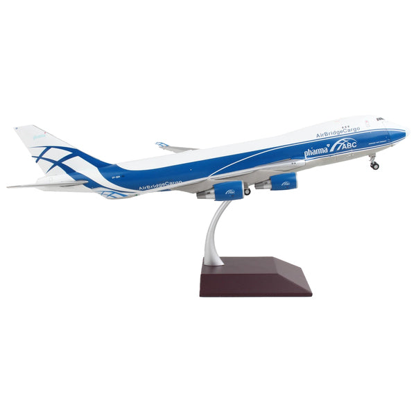 Boeing 747-400F Commercial Aircraft "AirBridgeCargo Airlines" White with Blue Stripes "Gemini 200 - Interactive" Series 1/200 Diecast Model Airplane by GeminiJets