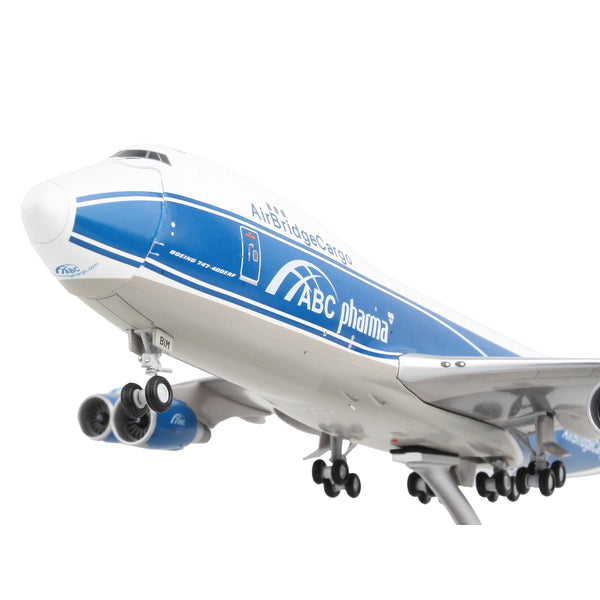 Boeing 747-400F Commercial Aircraft "AirBridgeCargo Airlines" White with Blue Stripes "Gemini 200 - Interactive" Series 1/200 Diecast Model Airplane by GeminiJets