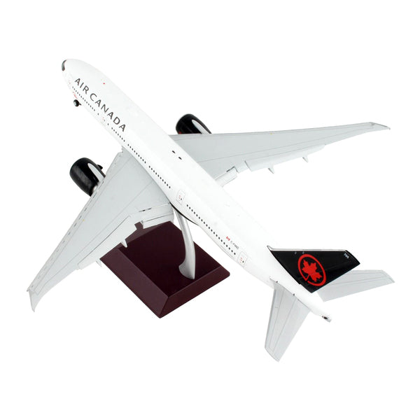 Boeing 777-200LR Commercial Aircraft with Flaps Down "Air Canada" White with Black Tail "Gemini 200" Series 1/200 Diecast Model Airplane by GeminiJets