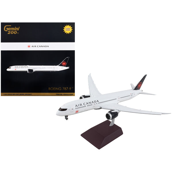 Boeing 787-9 Commercial Aircraft with Flaps Down "Air Canada" White with Black Tail "Gemini 200" Series 1/200 Diecast Model Airplane by GeminiJets