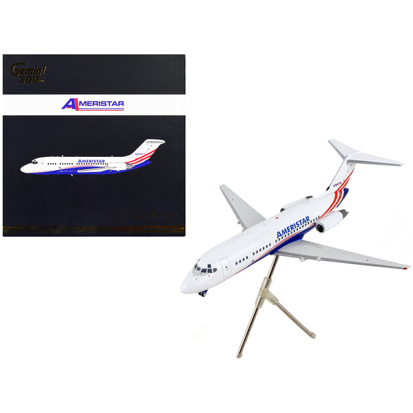 McDonnell Douglas DC-9-15F Commercial Aircraft "Ameristar Air Cargo" White with Blue and Red Stripes "Gemini 200" Series 1/200 Diecast Model Airplane by GeminiJets