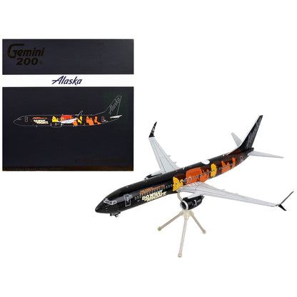 Boeing 737-900ER Commercial Aircraft "Alaska Airlines - Our Commitment" Black with Graphics "Gemini 200" Series 1/200 Diecast Model Airplane by GeminiJets