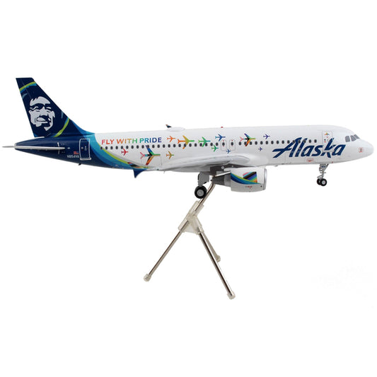 Airbus A320 Commercial Aircraft "Alaska Airlines - Fly With Pride" White with Blue Tail "Gemini 200" Series 1/200 Diecast Model Airplane by GeminiJets