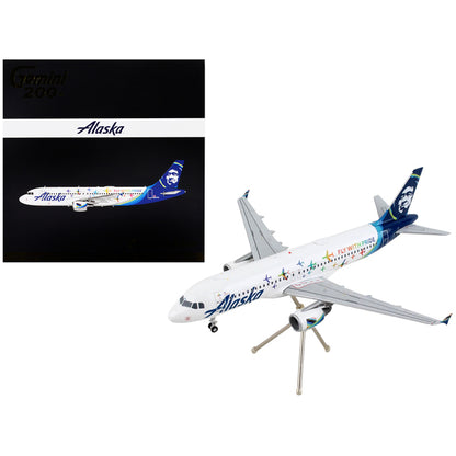 Airbus A320 Commercial Aircraft "Alaska Airlines - Fly With Pride" White with Blue Tail "Gemini 200" Series 1/200 Diecast Model Airplane by GeminiJets