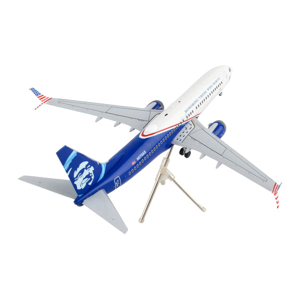 Boeing 737-800 Commercial Aircraft "Alaska Airlines - Honoring Those Who Serve" White and Blue "Gemini 200" Series 1/200 Diecast Model Airplane by GeminiJets