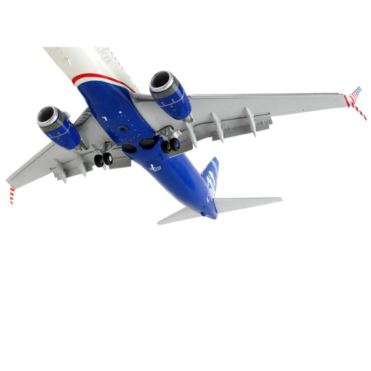 Boeing 737-800 Commercial Aircraft with Flaps Down "Alaska Airlines - Honoring Those Who Serve" White and Blue "Gemini 200" Series 1/200 Diecast Model Airplane by GeminiJets