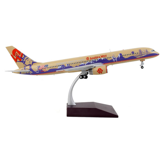 Boeing 757-200 Commercial Aircraft "America West Airlines" Beige with Purple Graphics "Gemini 200" Series 1/200 Diecast Model Airplane by GeminiJets