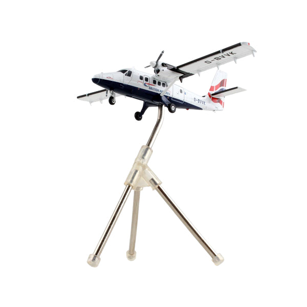 De Havilland DHC-6-300 Commercial Aircraft "British Airways" White with Striped Tail "Gemini 200" Series 1/200 Diecast Model Airplane by GeminiJets