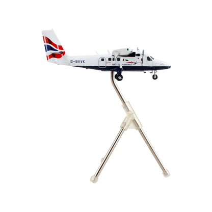 De Havilland DHC-6-300 Commercial Aircraft "British Airways" White with Striped Tail "Gemini 200" Series 1/200 Diecast Model Airplane by GeminiJets