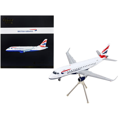 Embraer ERJ-170 Commercial Aircraft "British Airways" White with Striped Tail "Gemini 200" Series 1/200 Diecast Model Airplane by GeminiJets