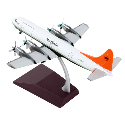 Lockheed L-188 Electra Commercial Aircraft "Buffalo Airways" White and Black with Orange Tail "Gemini 200" Series 1/200 Diecast Model Airplane by GeminiJets