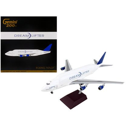 Boeing 747LCF Commercial Aircraft "Dreamlifter" White with Blue Tail "Gemini 200" Series 1/200 Diecast Model Airplane by GeminiJets