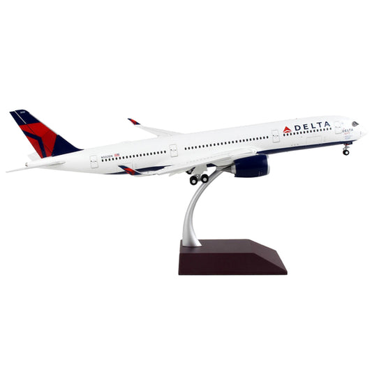 Airbus A350-900 Commercial Aircraft with Flaps Down "Delta Air Lines" White with Blue Tail "Gemini 200" Series 1/200 Diecast Model Airplane by GeminiJets